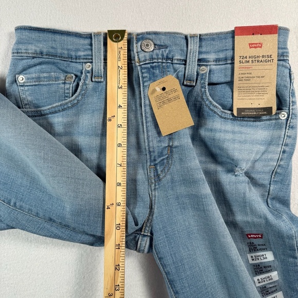 Levis Jeans Womens 29 Blue 724 High Rise Straight Stretch NWT - Picture 11 of 16